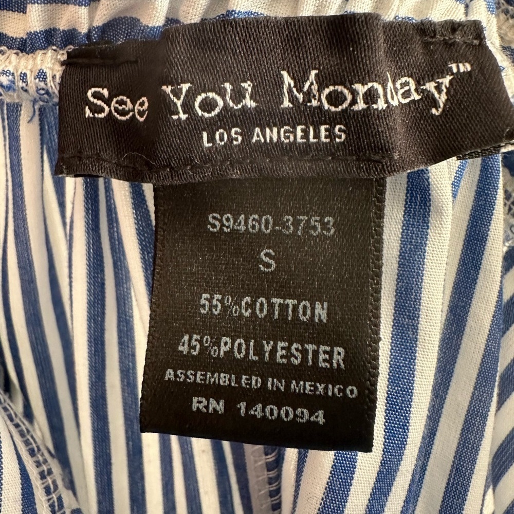 See You Monday Navy and White A-Line Skirt - Picture 3 of 4